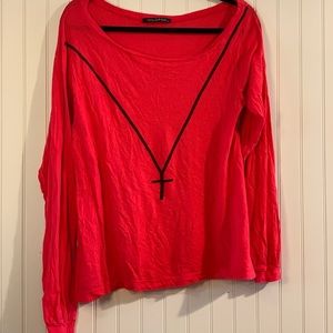 Wildfox off the shoulder long sleeve shirt